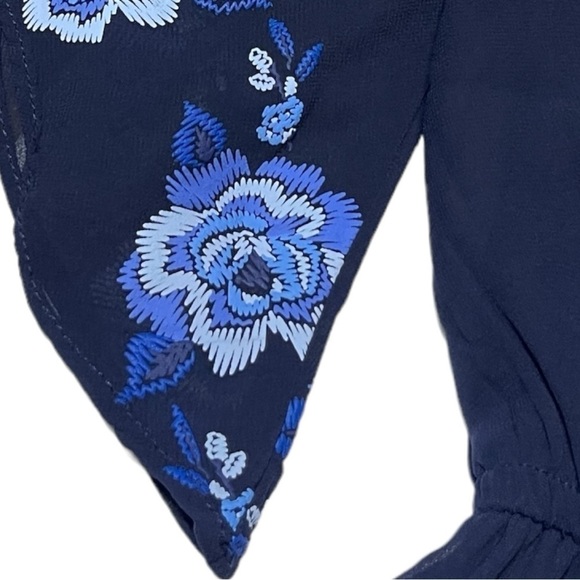 Sequin Hearts Blue Floral Boho Dress with Tassels in Women’s Size Extra Small - Picture 8 of 15